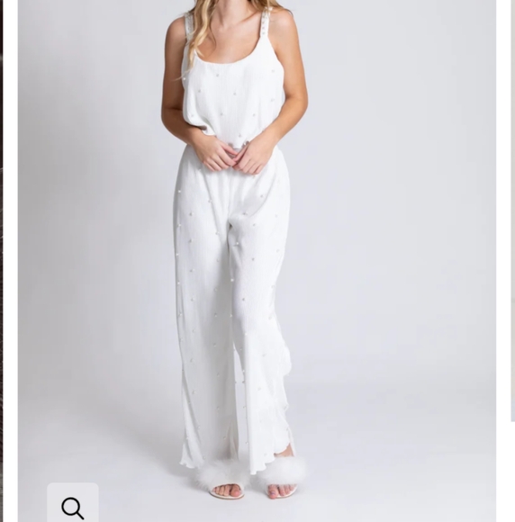 Waverles White Large Payton Pearly Pant Bridal Set - Picture 1 of 5